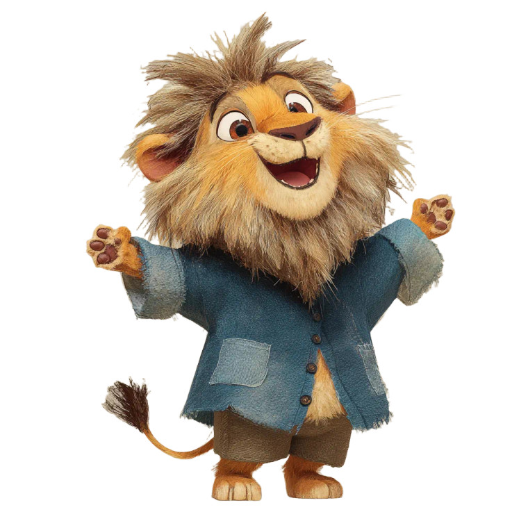 Happy Lion Character Vinyl Car Decal Sticker – Waterproof & UV-Resistant 3.4133333333333336"