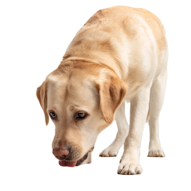 Happy Labrador Eating Vinyl Car Decal Sticker – Waterproof & UV-Resistant 6.826666666666667"