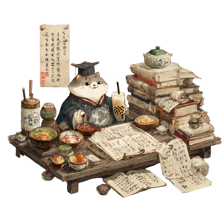 Scholar Cat Feast Vinyl Car Decal Sticker – Waterproof & UV-Resistant 3.4133333333333336" Scholar Cat Feast Vinyl Car Decal Sticker – Waterproof & UV-Resistant 3.4133333333333336"