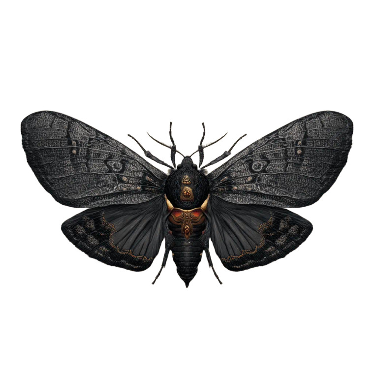 Black Moth Vinyl Car Decal Sticker – Waterproof & UV-Resistant 3.4133333333333336"