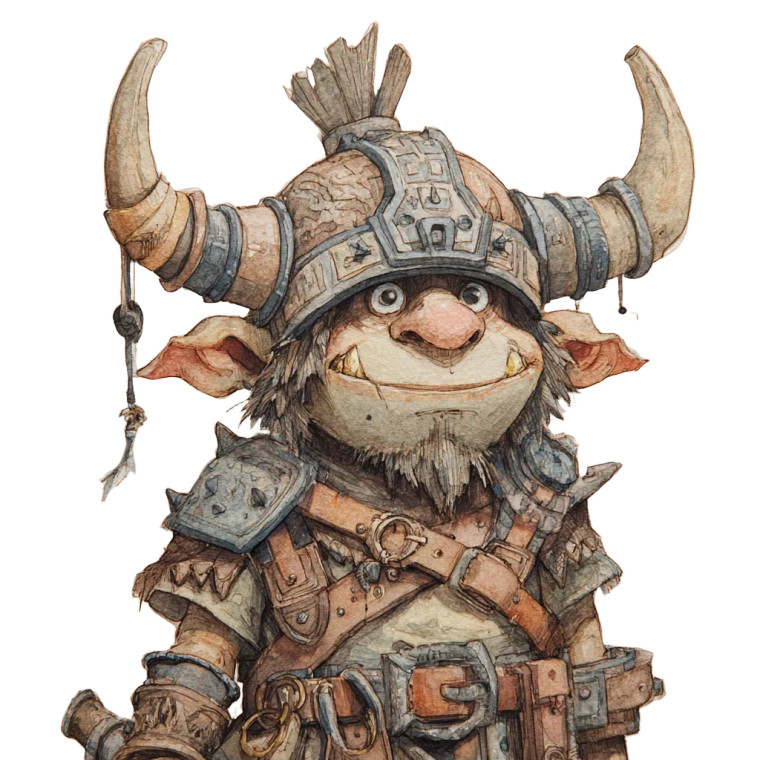 Mischievous Goblin Warrior Vinyl Car Decal Sticker – Waterproof & UV-Resistant 3.4133333333333336"