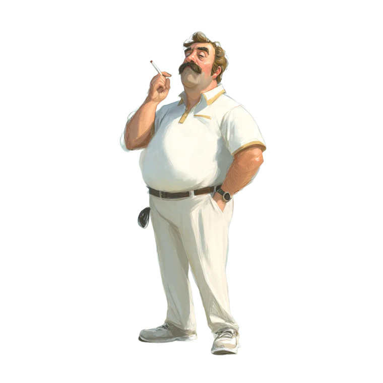 Modern Male Golfer Vinyl Car Decal Sticker – Waterproof & UV-Resistant 3.4133333333333336"