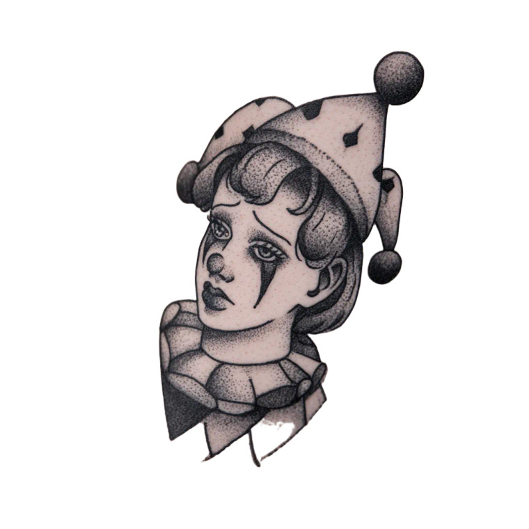 Sad Clown Girl V2 Vinyl Car Decal Sticker – Waterproof & UV-Resistant 3.4133333333333336"