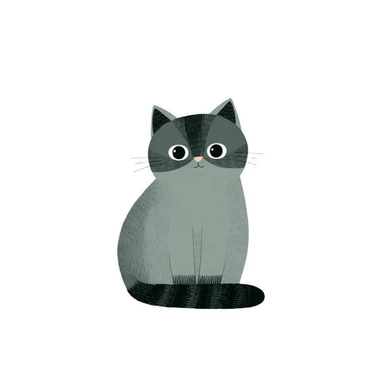 Flat Design Cat V2 Vinyl Car Decal Sticker – Waterproof & UV-Resistant 3.4133333333333336"
