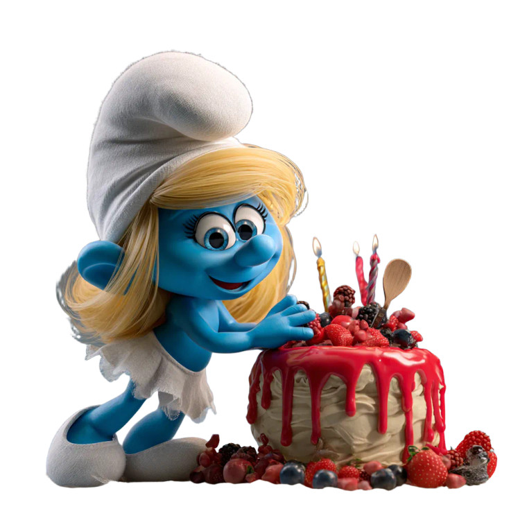 Smurfette'S Birthday Vinyl Car Decal Sticker – Waterproof & UV-Resistant 3.4133333333333336"