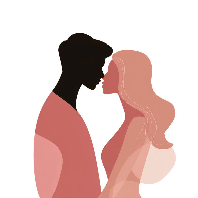 Kissing Couple Silhouette V2 Vinyl Car Decal Sticker – Waterproof & UV-Resistant 6.826666666666667"