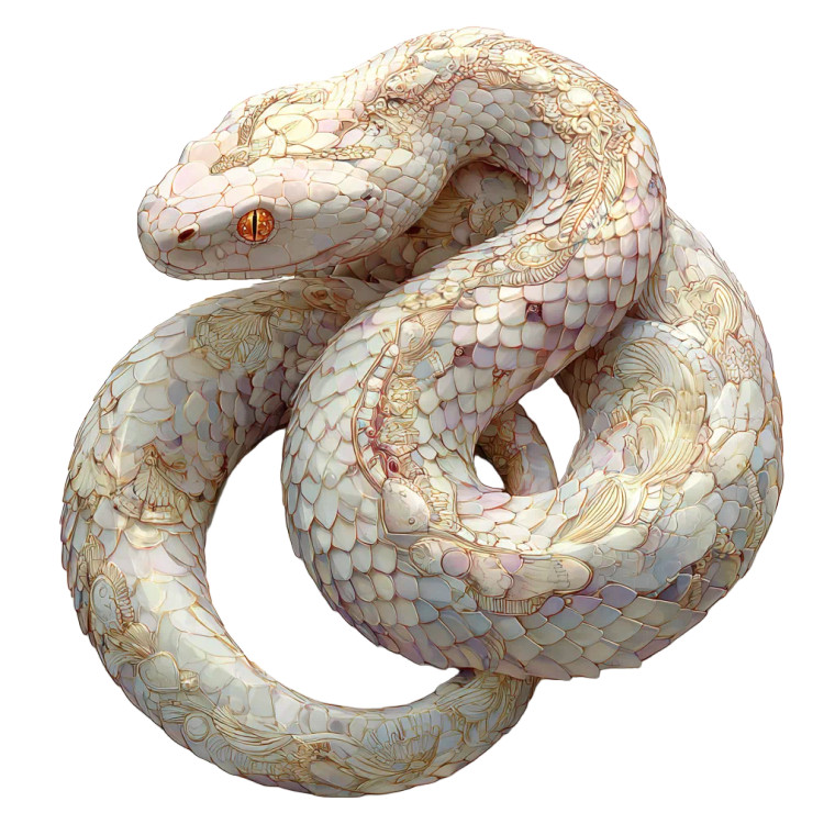 Fantasy Crescent Snake Vinyl Car Decal Sticker – Waterproof & UV-Resistant 6.826666666666667"