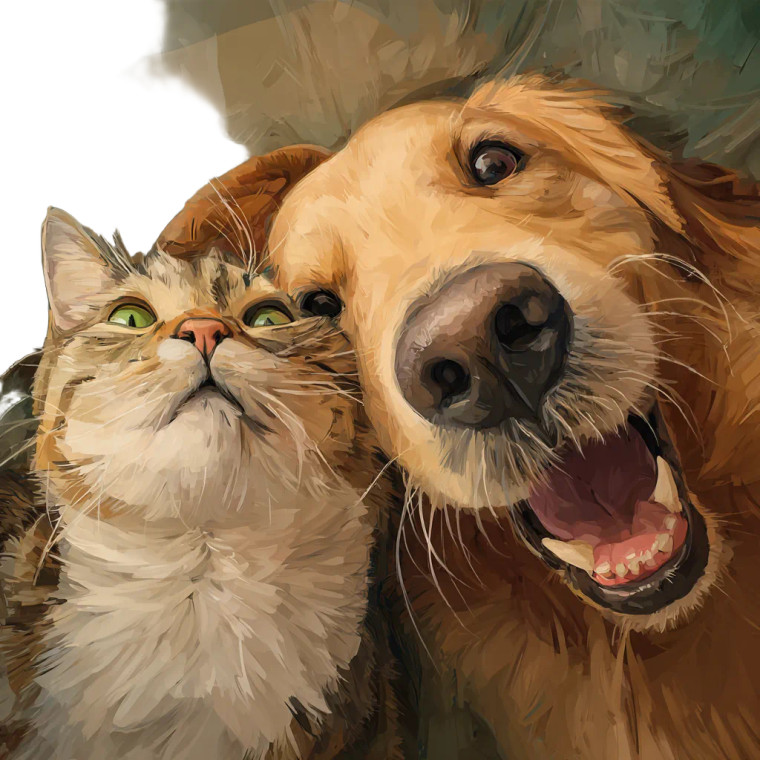 Cat And Dog Selfie V4 Vinyl Car Decal Sticker – Waterproof & UV-Resistant 3.4133333333333336"