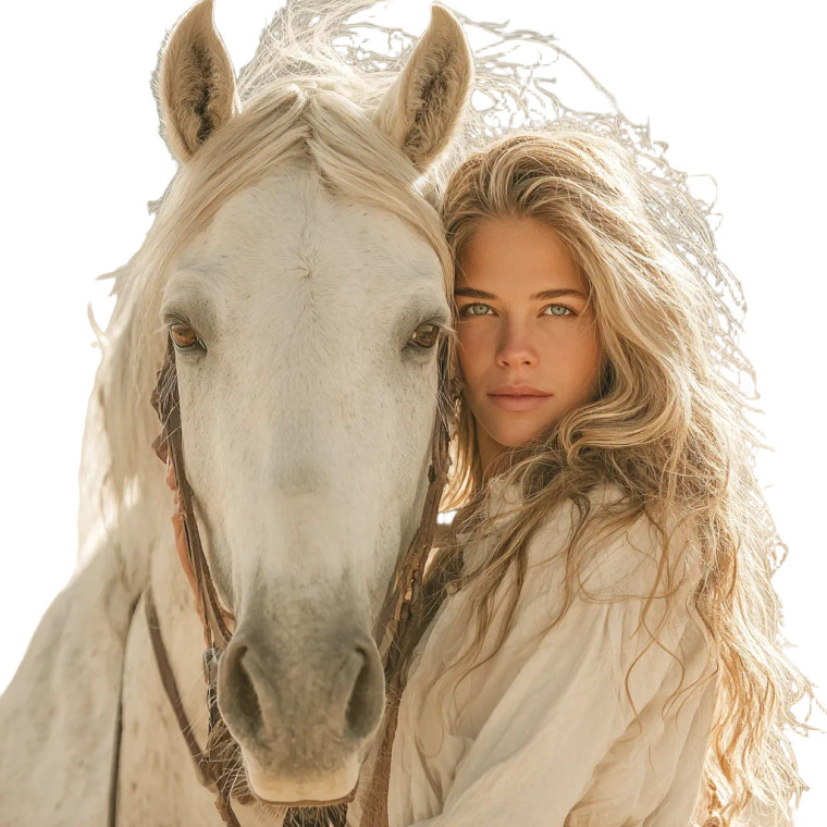 Blonde Equestrian Harmony Vinyl Car Decal Sticker – Waterproof & UV-Resistant 3.4133333333333336"