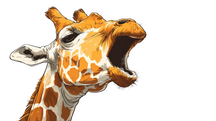 Cartoon Giraffe V6 Vinyl Car Decal Sticker – Waterproof & UV-Resistant 2.72"