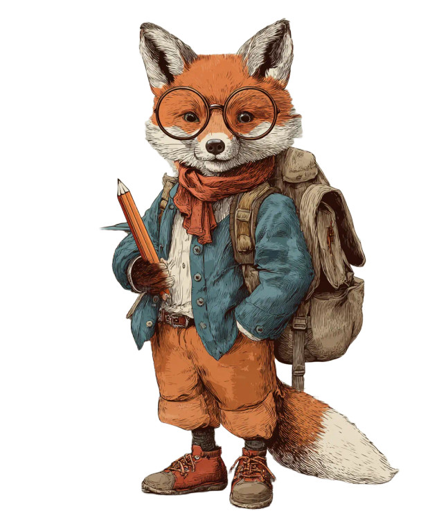 Clever Fox Scholar Vinyl Car Decal Sticker – Waterproof & UV-Resistant 4.0"