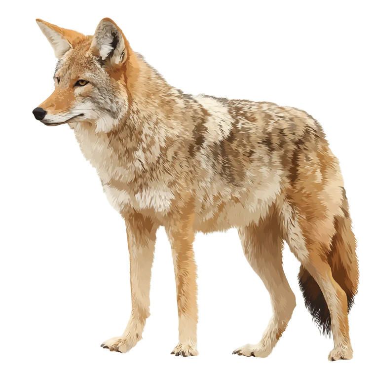 Sideways Coyote Vinyl Car Decal Sticker – Waterproof & UV-Resistant 3.4133333333333336"