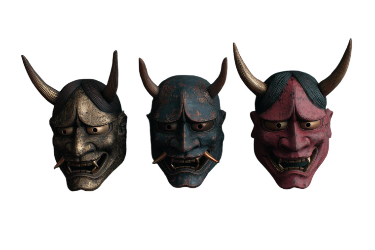 Oni Masks Display Vinyl Car Decal Sticker – Waterproof & UV-Resistant 2.986666666666667"