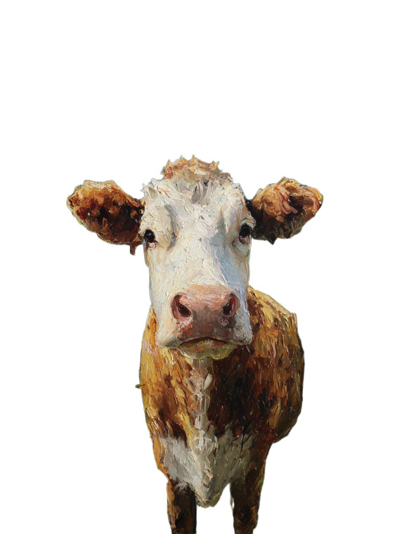 Funny Cow Painting Vinyl Car Decal Sticker – Waterproof & UV-Resistant 8.213333333333333"