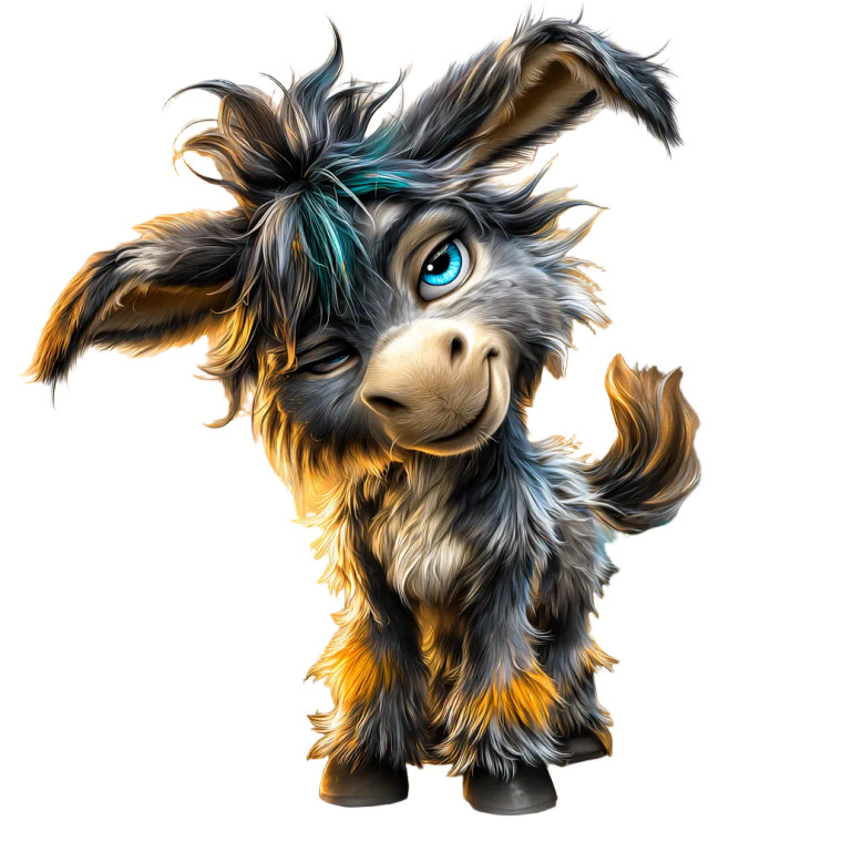 Shaggy Donkey Vinyl Car Decal Sticker – Waterproof & UV-Resistant 6.826666666666667"