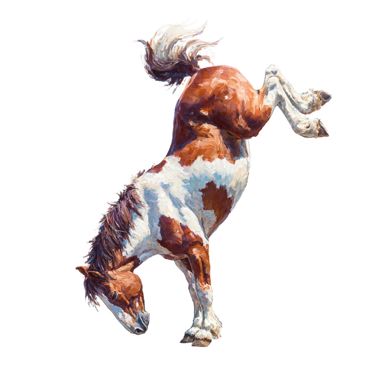 Handstanding Horse Vinyl Car Decal Sticker – Waterproof & UV-Resistant 3.4133333333333336"