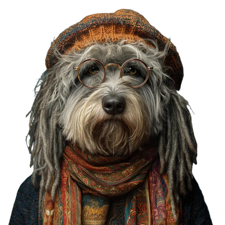 Hippie Terrier Vinyl Car Decal Sticker – Waterproof & UV-Resistant 6.826666666666667"