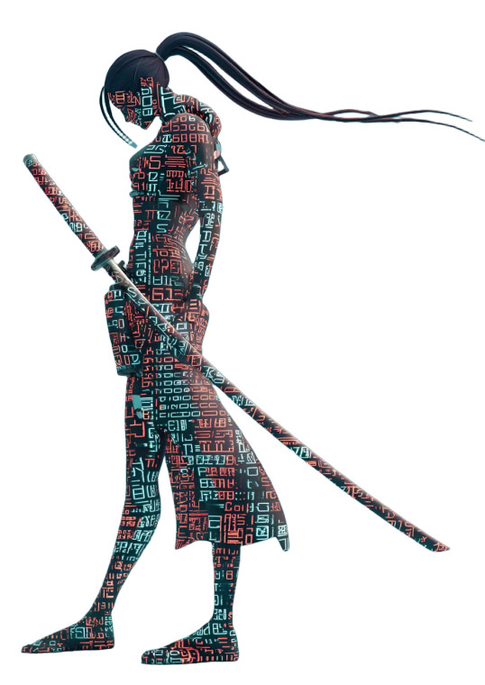Digital Samurai V2 Vinyl Car Decal Sticker – Waterproof & UV-Resistant 8.746666666666666"