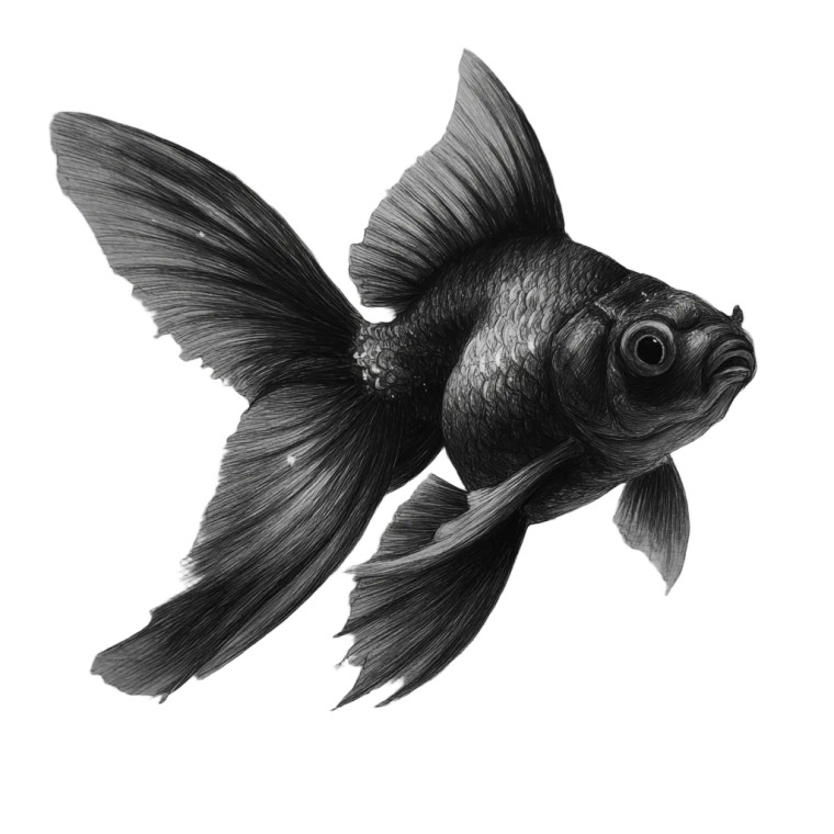 Goldfish Sketch Vinyl Car Decal Sticker – Waterproof & UV-Resistant 3.4133333333333336"