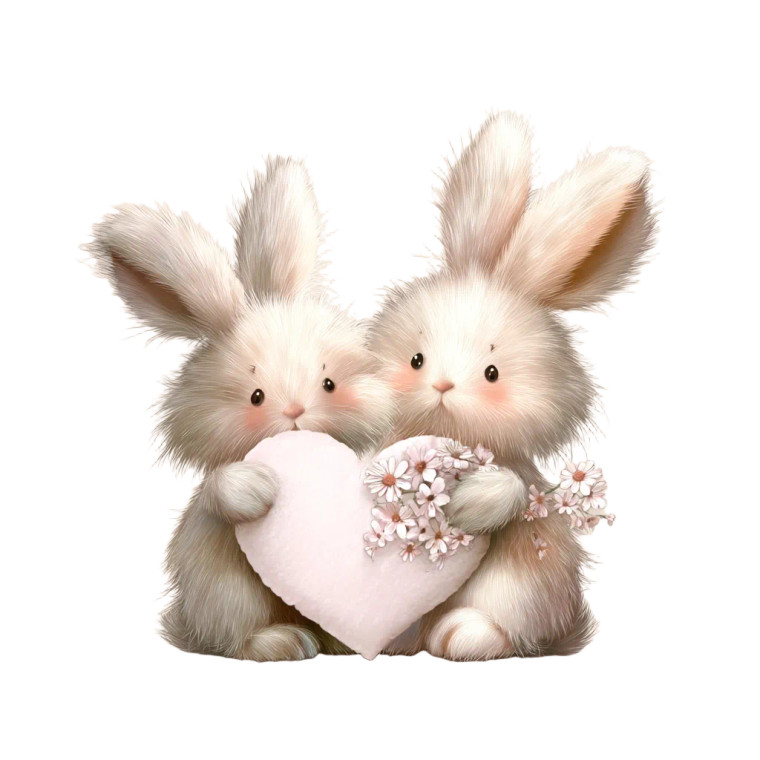 Fluffy Teddy Rabbits Vinyl Car Decal Sticker – Waterproof & UV-Resistant 3.4133333333333336"