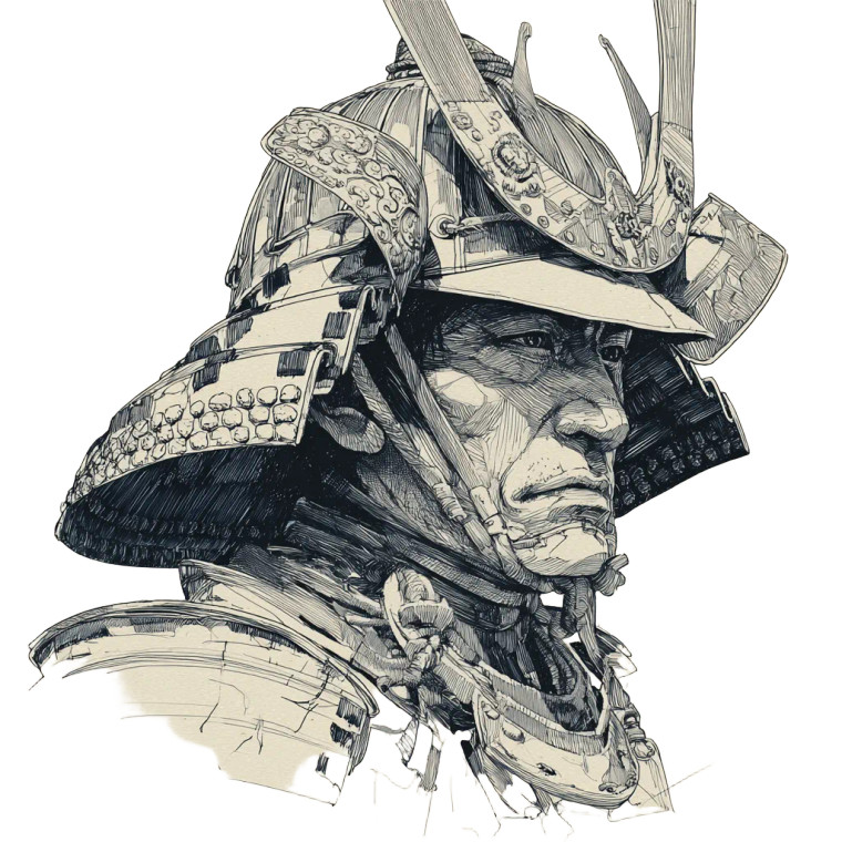 Samurai Concept Art V3 Vinyl Car Decal Sticker – Waterproof & UV-Resistant 3.4133333333333336"