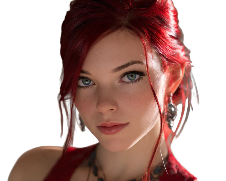 Vibrant Red Hair Vinyl Car Decal Sticker – Waterproof & UV-Resistant 3.2"