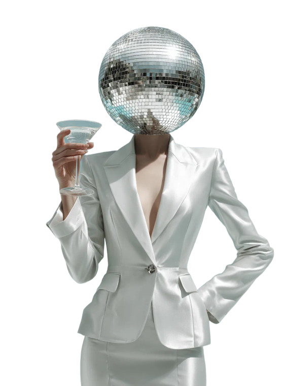 Disco Ball Diva V5 Vinyl Car Decal Sticker – Waterproof & UV-Resistant 8.213333333333333"