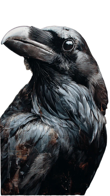 Expressive Raven Painting Vinyl Car Decal Sticker – Waterproof & UV-Resistant 4.8533333333333335"
