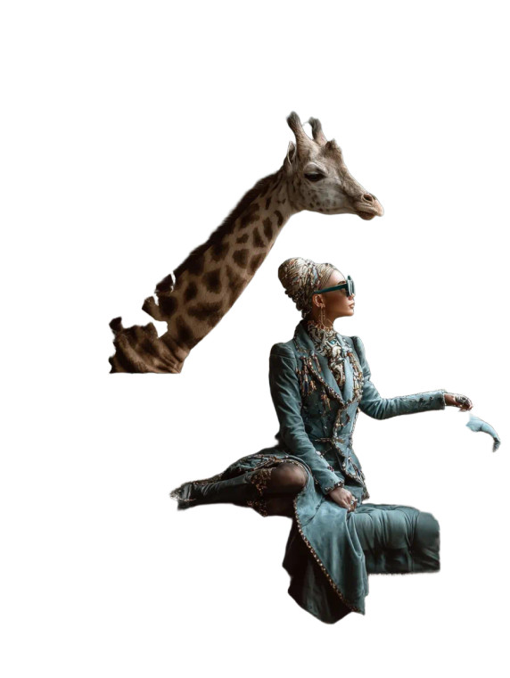 Cyberpunk Giraffe Vinyl Car Decal Sticker – Waterproof & UV-Resistant 8.213333333333333"