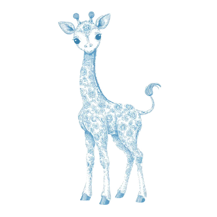 Baby Giraffe Illustration V3 Vinyl Car Decal Sticker – Waterproof & UV-Resistant 6.826666666666667"