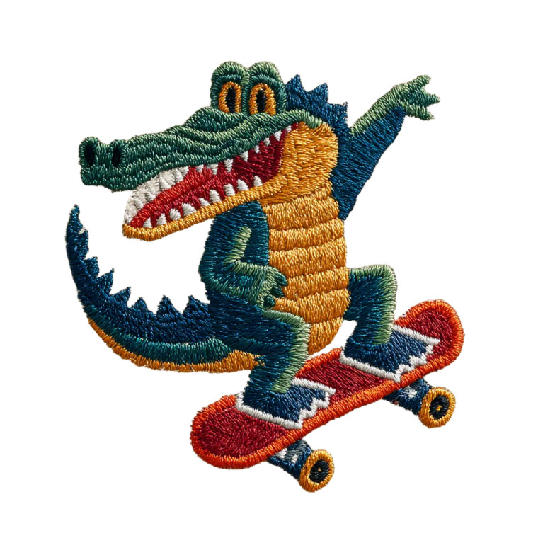 Skateboarding Crocodile Logo Vinyl Car Decal Sticker – Waterproof & UV-Resistant 3.4133333333333336"