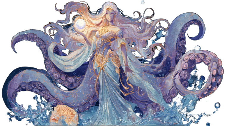 Ocean Goddess Octopussie Vinyl Car Decal Sticker – Waterproof & UV-Resistant 5.4