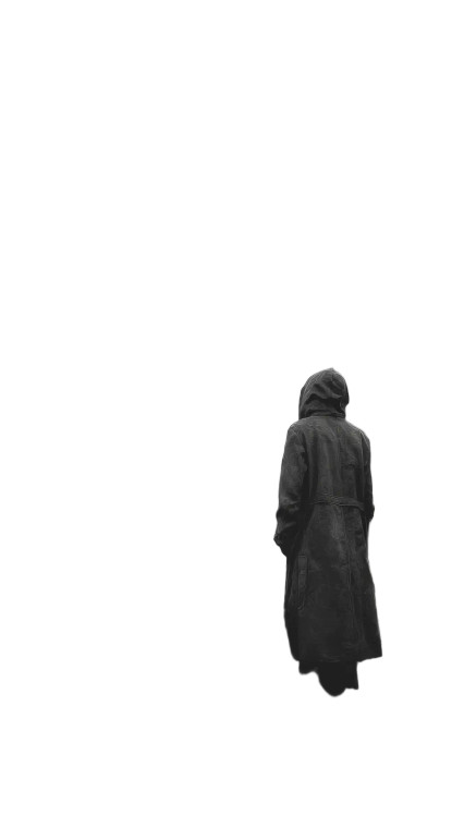 Lone Hooded Figure Vinyl Car Decal Sticker – Waterproof & UV-Resistant 9.706666666666667"