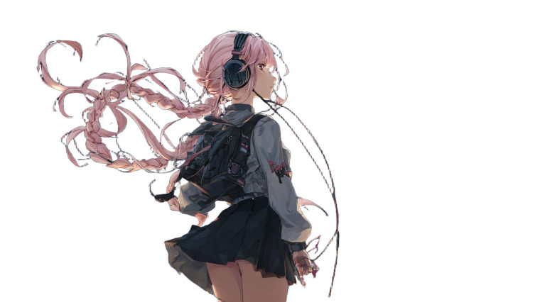 Pink-Haired Girl Rooftop Vinyl Car Decal Sticker – Waterproof & UV-Resistant 5.4