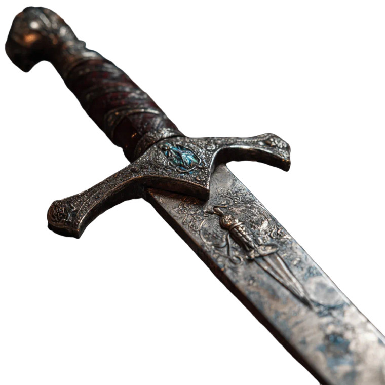 Scimitar With Dagger Vinyl Car Decal Sticker – Waterproof & UV-Resistant 3.4133333333333336"