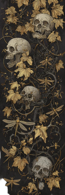 Skulls And Dragonflies Vinyl Car Decal Sticker – Waterproof & UV-Resistant 12.693333333333333"