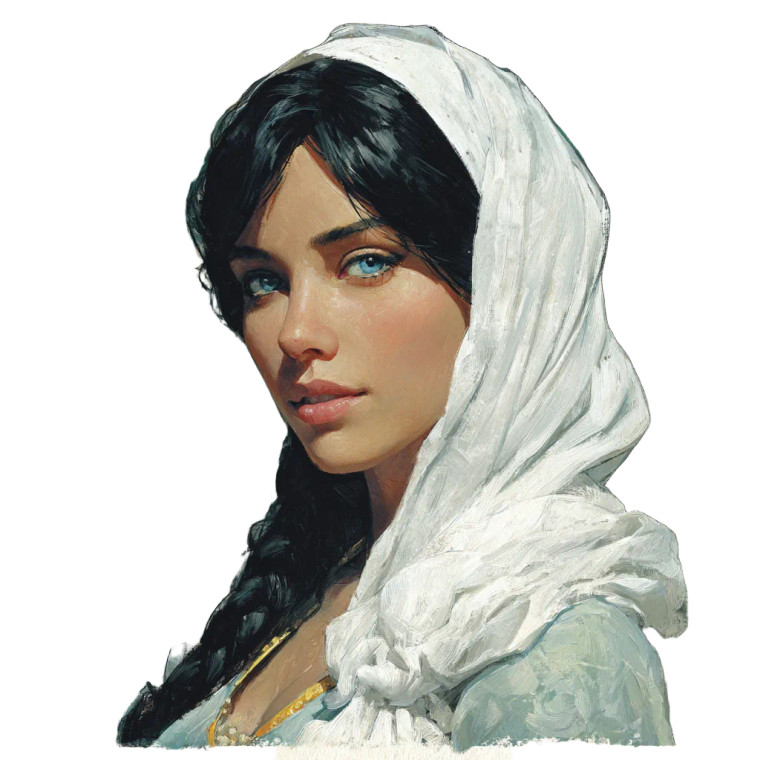 Persian Art Woman Vinyl Car Decal Sticker – Waterproof & UV-Resistant 3.4133333333333336"