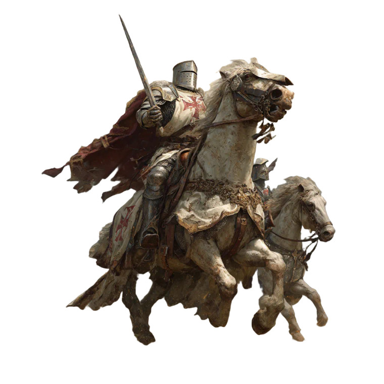 Knight Battle Scene Vinyl Car Decal Sticker – Waterproof & UV-Resistant 3.4133333333333336"
