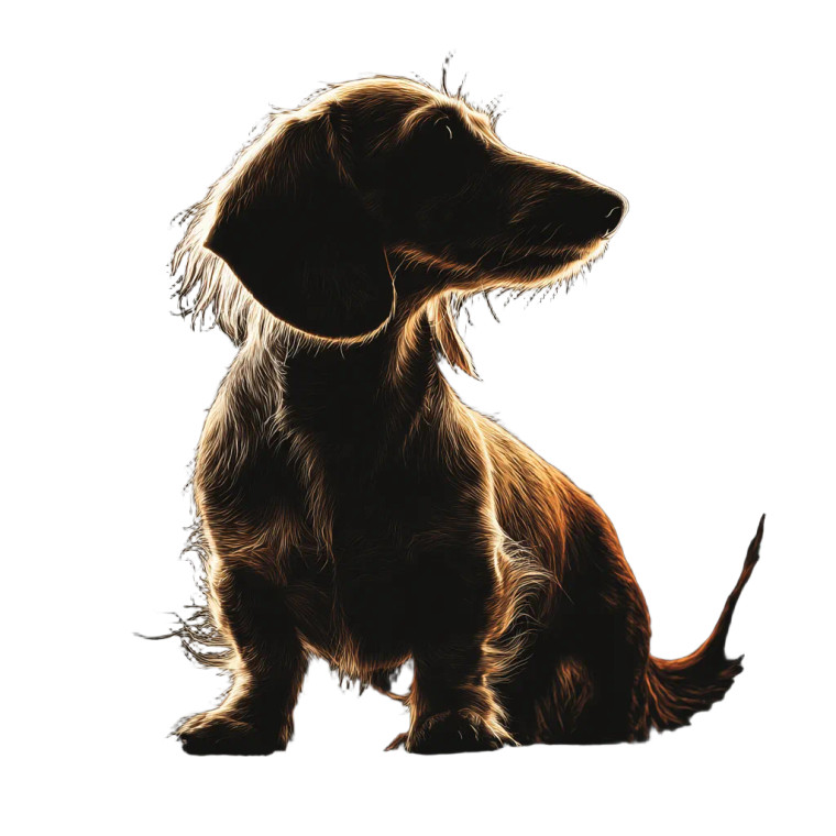 Silhouetted Dachshund Vinyl Car Decal Sticker – Waterproof & UV-Resistant 3.4133333333333336"
