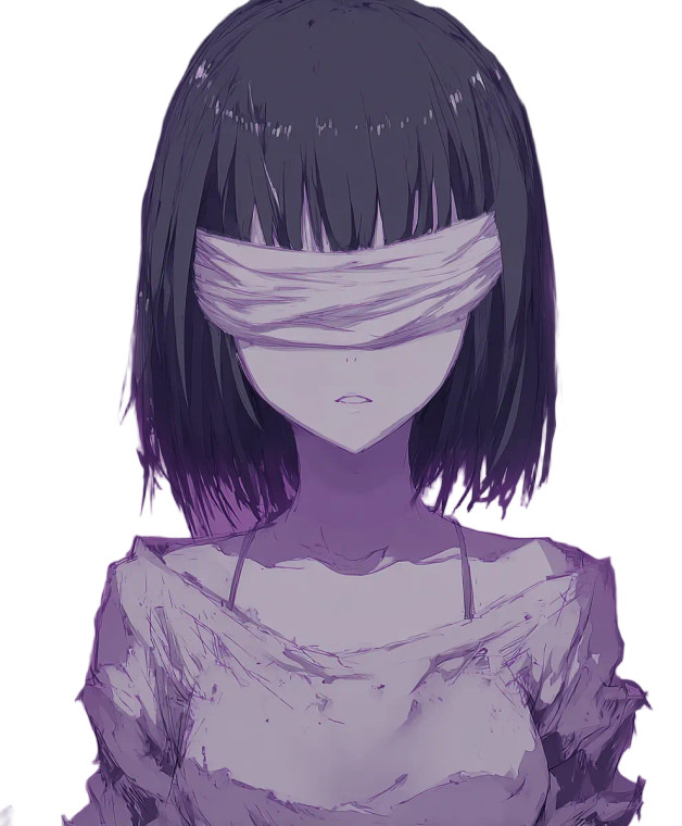 Blind Anime Girl Vinyl Car Decal Sticker – Waterproof & UV-Resistant 8.0"