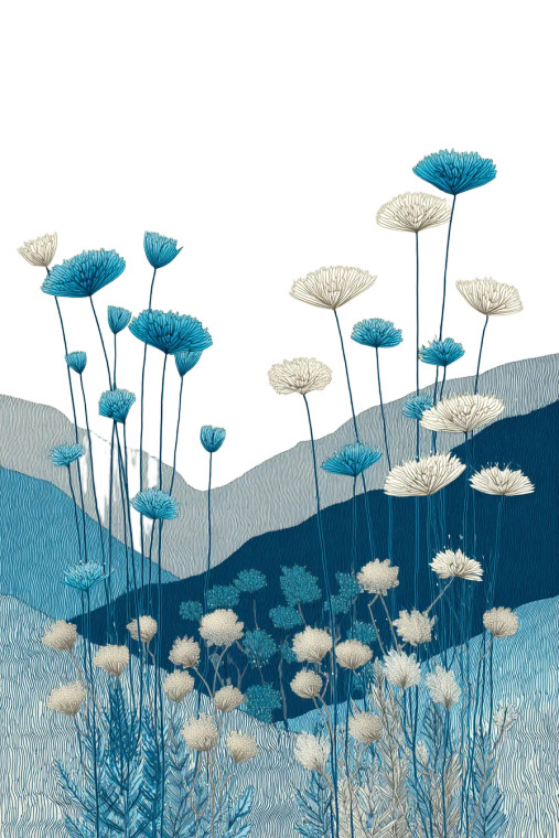 Wildflowers Illustration V2 Vinyl Car Decal Sticker – Waterproof & UV-Resistant 8.96"