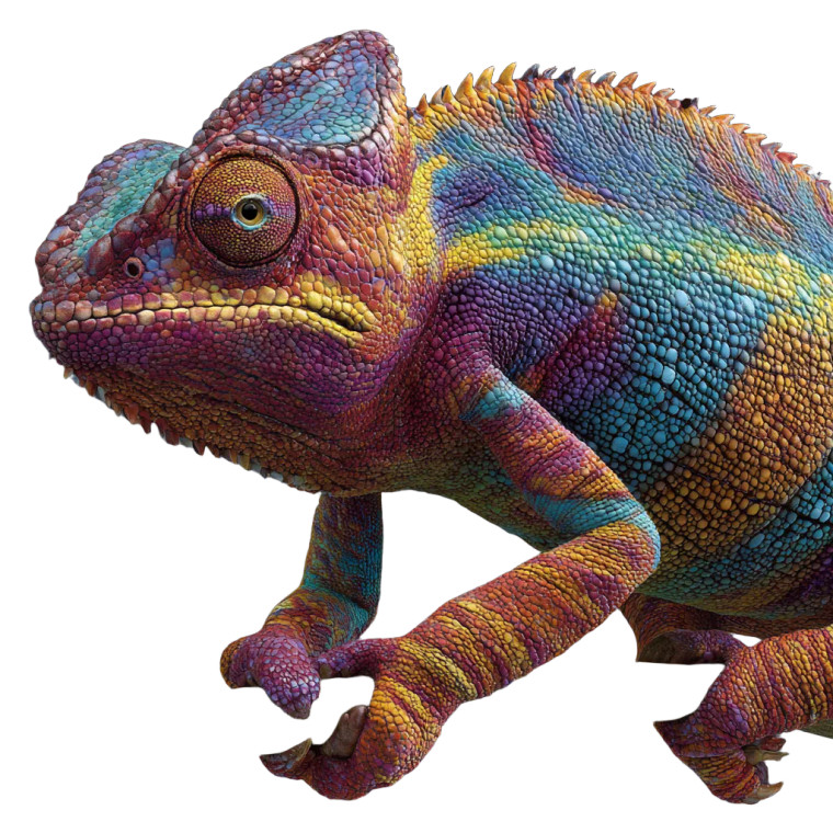 Rainbow Chameleon Vinyl Car Decal Sticker – Waterproof & UV-Resistant 3.4133333333333336"