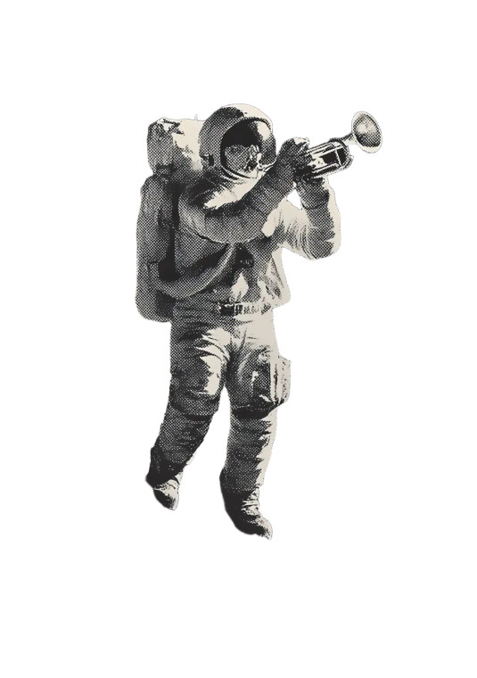 Moon Trumpet Astronaut Vinyl Car Decal Sticker – Waterproof & UV-Resistant 8.6