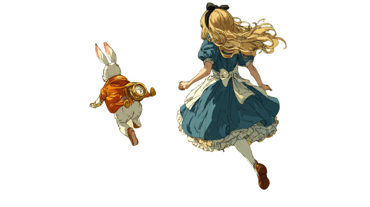 Alice Chases Rabbit V2 Vinyl Car Decal Sticker – Waterproof & UV-Resistant 5.4