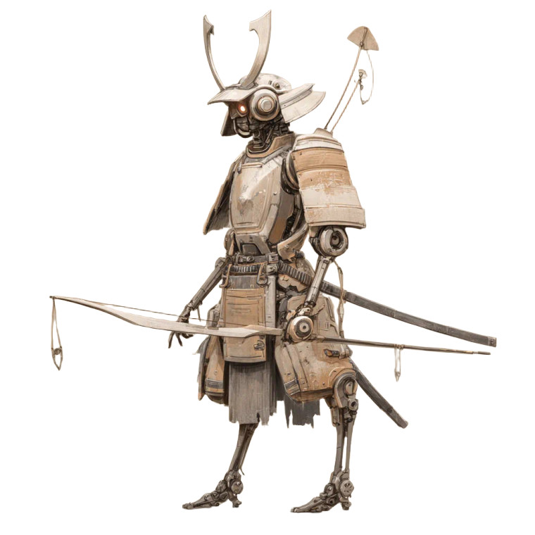 Samurai Robot V4 Vinyl Car Decal Sticker – Waterproof & UV-Resistant 3.4133333333333336"