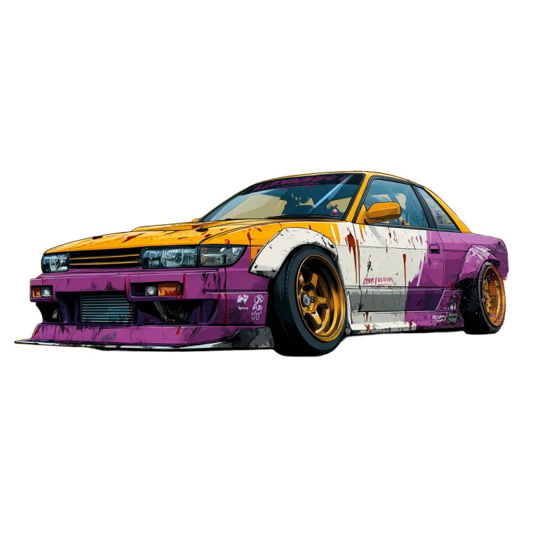 Manga Drift Car Vinyl Car Decal Sticker – Waterproof & UV-Resistant 3.4133333333333336"