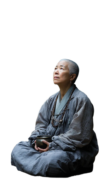 Praying Buddhist Nun Vinyl Car Decal Sticker – Waterproof & UV-Resistant 4.8533333333333335"