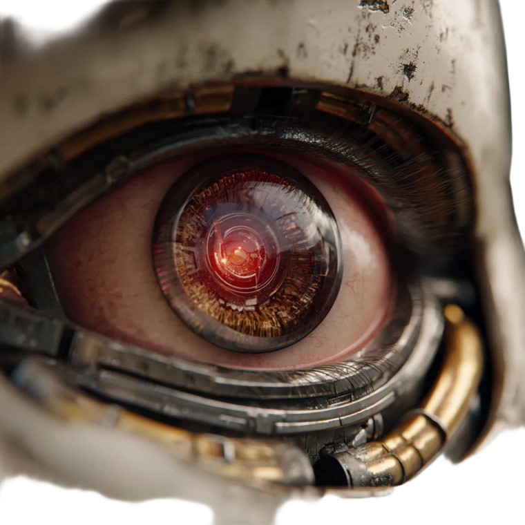 Robot Eye Closeup Vinyl Car Decal Sticker – Waterproof & UV-Resistant 3.4133333333333336"