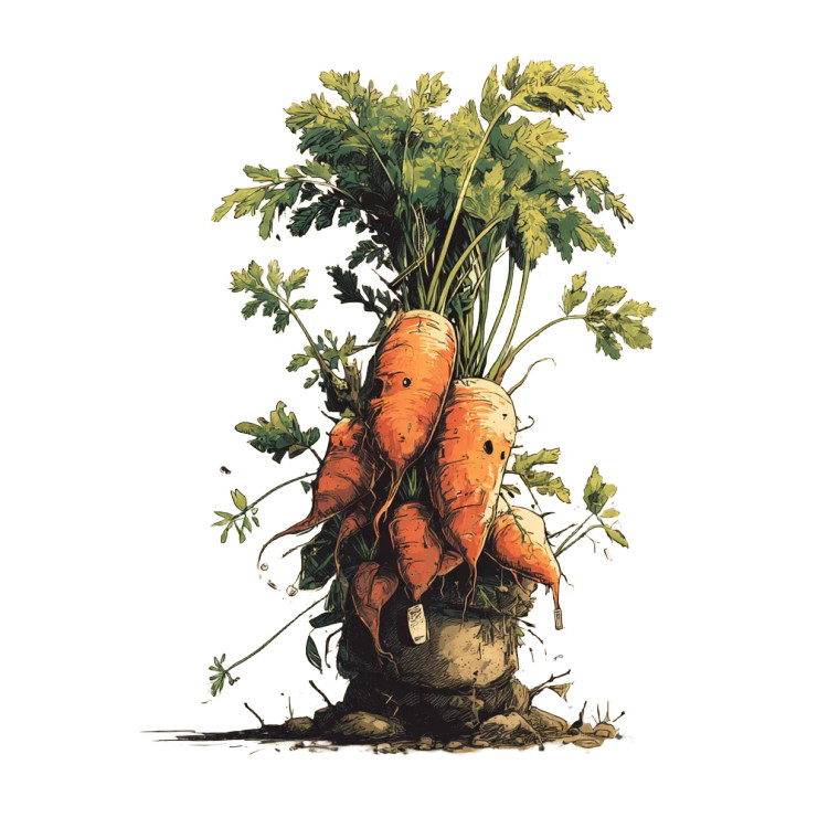 50'S Cartoon Carrots Vinyl Car Decal Sticker – Waterproof & UV-Resistant 3.4133333333333336"