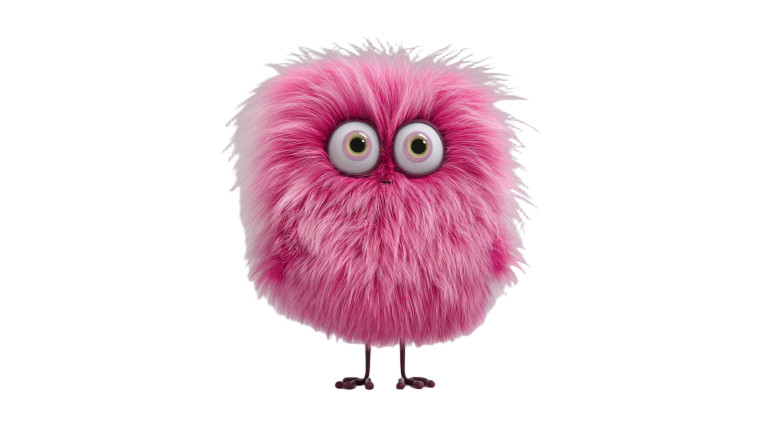 Pink Furry Character Vinyl Car Decal Sticker – Waterproof & UV-Resistant 5.4